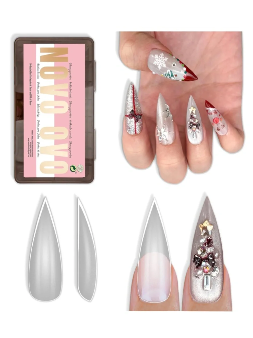 Sharp Stiletto Pointed Medium Long Press On Nails